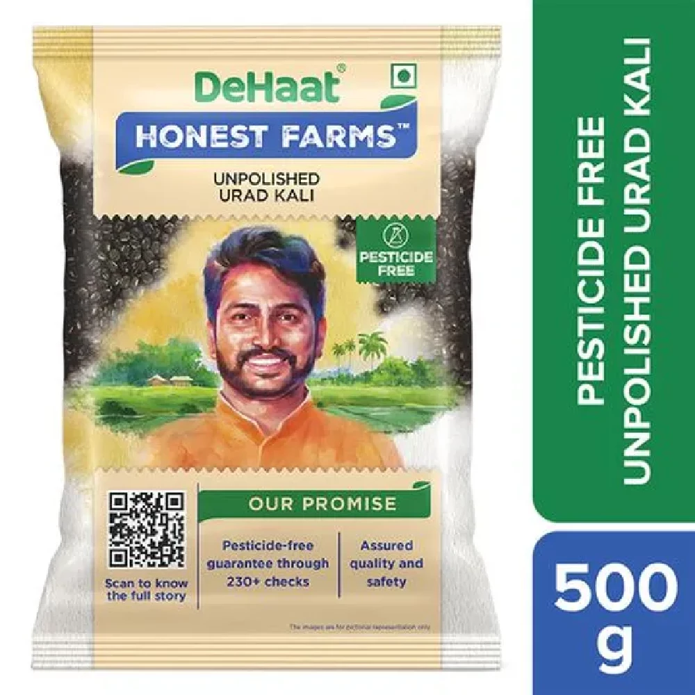 Dehaat Honest Farms Unpolished Urad Kali - Pesticide Free, 500 g-1.webp